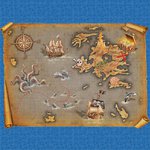 Pirates map Cериграфические панно из стеклянной мозаики Ezarri